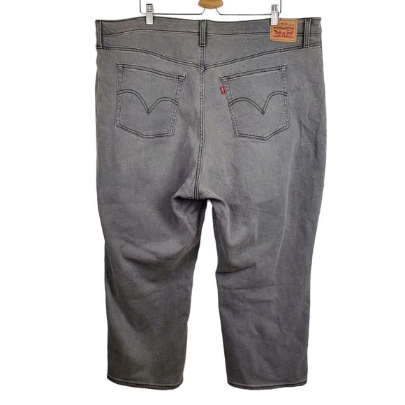 Levi's Women's Gray Ribcage Straight Ankle Button Fly Jeans Sz 24 W - Picture 2 of 6